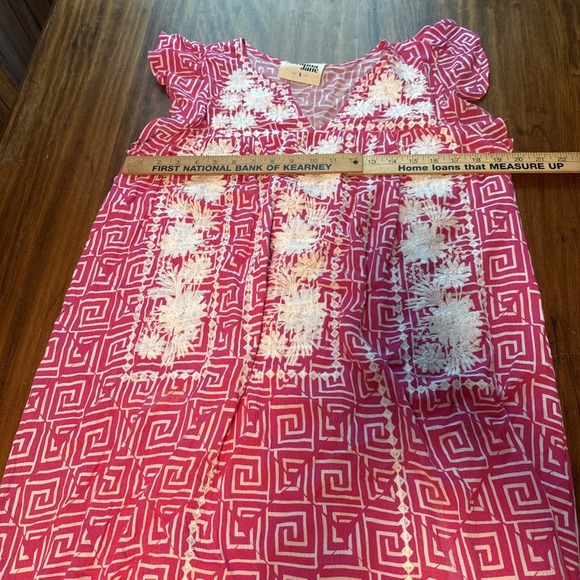 Savanna Jane Size Small Bright Pink White Floral Dress/Cover Up Lined - Picture 5 of 7